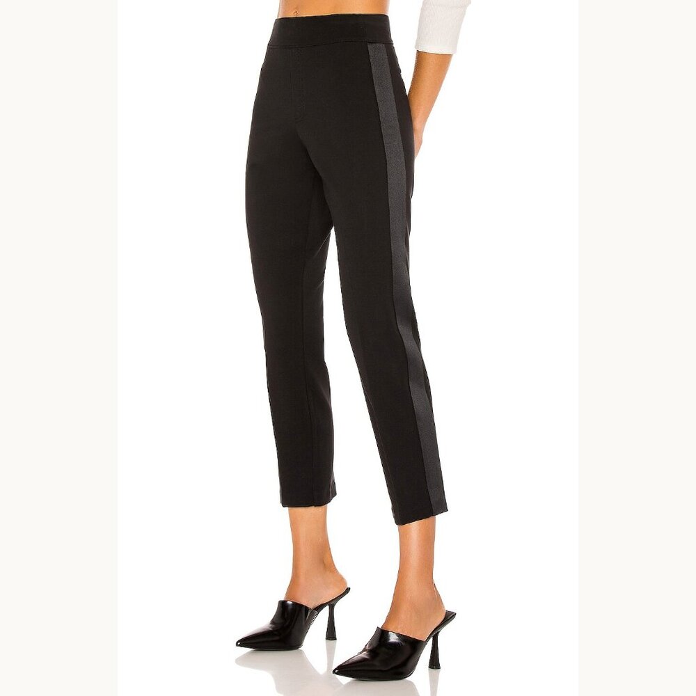 NWOT SPANX Perfect Black Pant with Satin Trim Ponte Knit Size XS